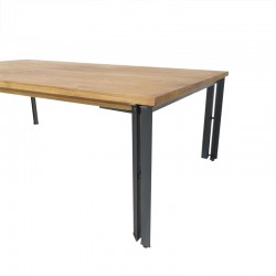 Table basse rectangulaire teck et métal 120x70 Sacha