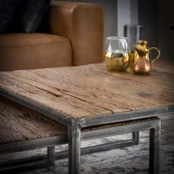 Table gigognes en bois 80x80 et 70x70