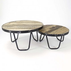 Tables gigognes rondes en bois 60 et 75 cm