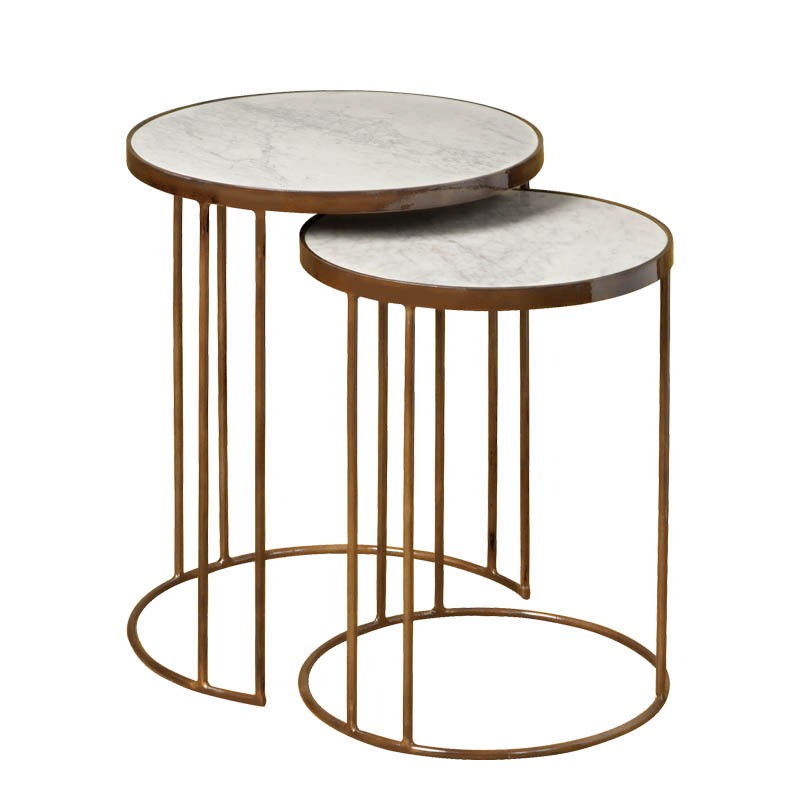 Ensemble 2 tables rondes vintage Megara Ensemble 2 tables rondes vintage Megara