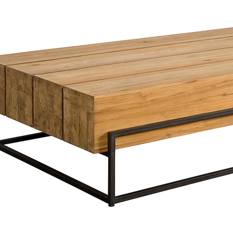 Table Basse Rectangle Teck et métal - Design