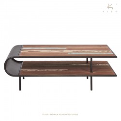 Table basse 120x70 en bois et métal Aru