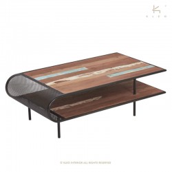 Table basse 120x70 en bois et métal Aru