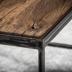 Ensemble tables d’appoints bois et métal Grainy