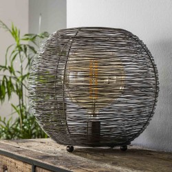 Lampe de table design en nickel noir