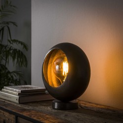 Lampe de table design sphère ouverte en alu