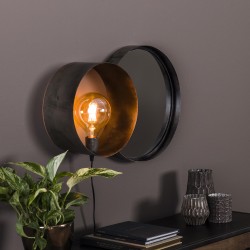 Lampe de table murale ronde industrielle avec miroir