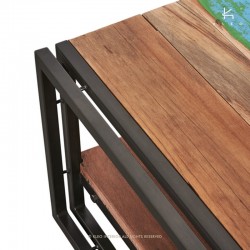 Table basse en bois et métal 100x100 industry