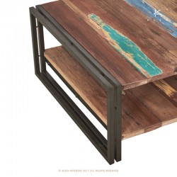 Table basse en bois et métal 120x70 Industry