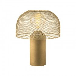 Lampe de table industrielle en métal Fungo dorée