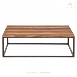 Table basse rectangle bois et métal 110x70 Malaga