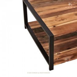 Table basse bois et métal 80x80 New York