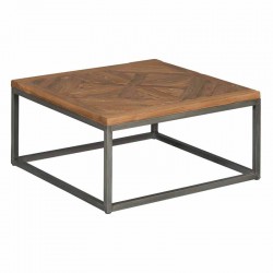 Table basse moderne bois et métal Mascia 100x100
