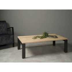 Table basse industrielle bois et métal Lindo 130x70