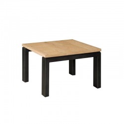 Table basse industrielle bois et métal Lindo 60x60