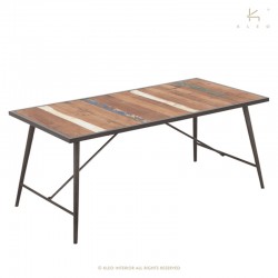Table à manger bois et métal 180x90 Nordik