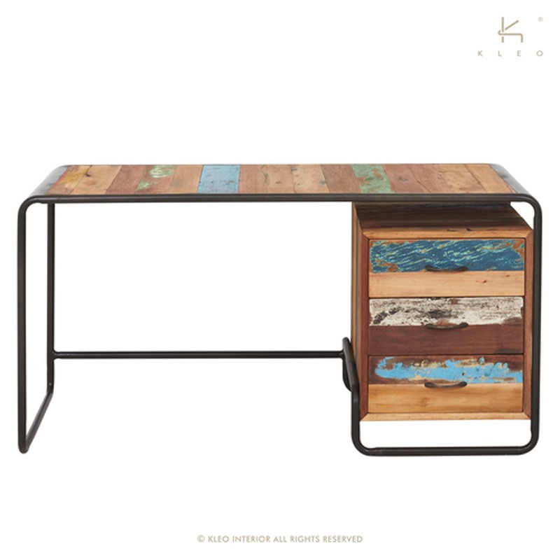 Bureau Bois Et Metal 150 Retro