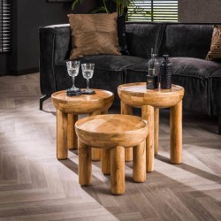 Trio Tables Basses Scandinaves Rondes