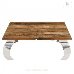 Table basse bois et métal 100x100 Improvement