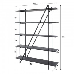 Étagère murale Métal 140cm Dimensions