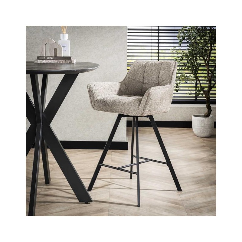 Tabouret de Bar Tissu Sable Tabouret de Bar Tissu Sable