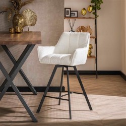Tabouret de Bar Tissus Blanc