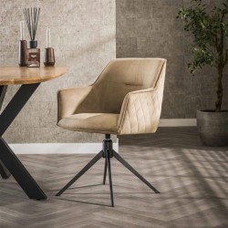 Fauteuil Tissu Champagne