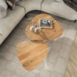 Tables Basse Bois Acacia Vue Dessus