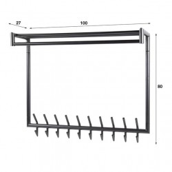 Porte Manteau Mural Noir Dimensions