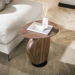 Table d'Appoint Bois Massif Vue Dessus