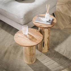 Table d'Appoint Acacia XL Ensemble Vue Dessus