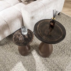 Table d'Appoint M Verre et Métal Ensemble