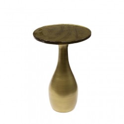 Table d'Appoint M Verre et Métal Fond Blanc