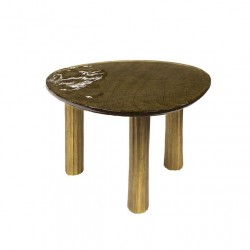 Table basse L Verre Dorée Fond Blanc