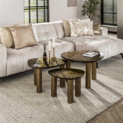 Table basse M Verre Dorée Ensemble