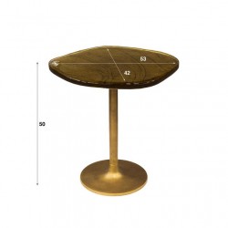 Table d'Appoint En Verre Dorée Dimensions