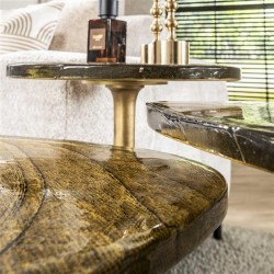 Table d'Appoint Verre Dorée Details