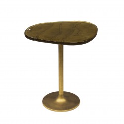 Table d'Appoint Verre Dorée Fond Blanc
