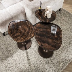 Table d'Appoint En Verre Vue Dessus
