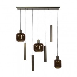 Suspension 7 Lampes Design Fond Blanc