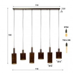 Suspension Verre Design Dimensions