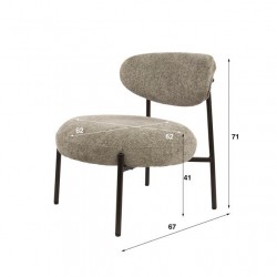 Fauteuil de Salon Round Beige Dimensions