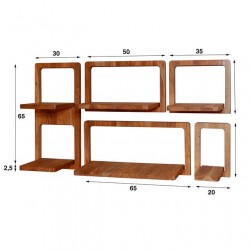 Étagère murale Bois Acacia Dimensions