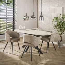 Table à Manger en Céramique Avec 4 Chaises