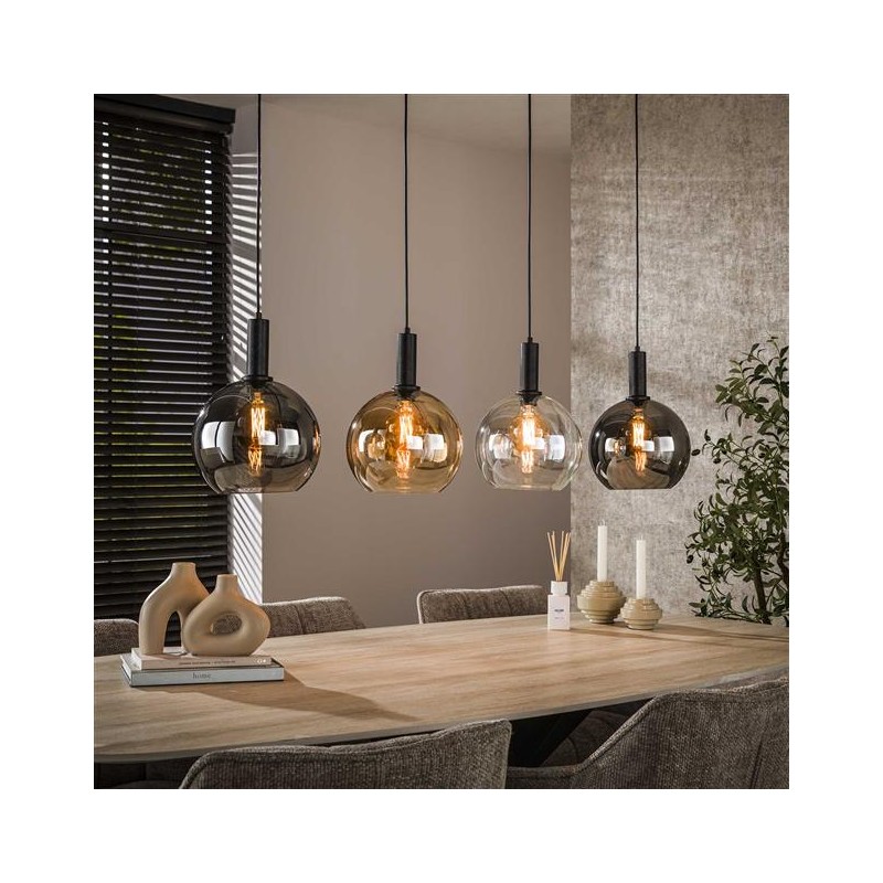 Suspension 4 Lampes En Verre