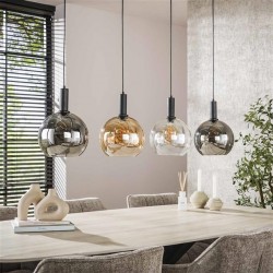 Suspension 4 Lampes En Verre Non Allume