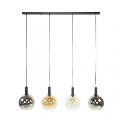 Suspension 4 Lampes En Verre Fond Blanc