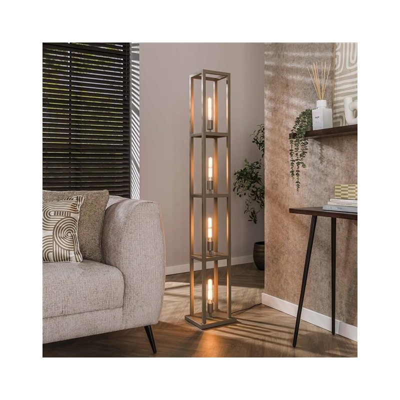 Lampadaire 4 Lampes En Métal Beige