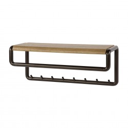 Porte-Manteau Bois et Acier Fond Blanc