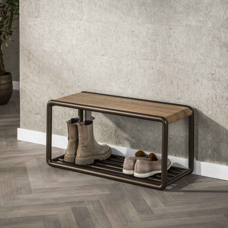 Banc à Chaussures Bois et Acier